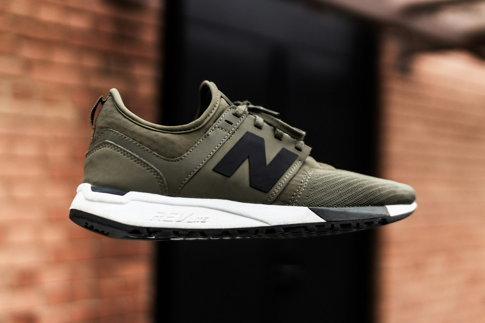Olive suede sneakers
